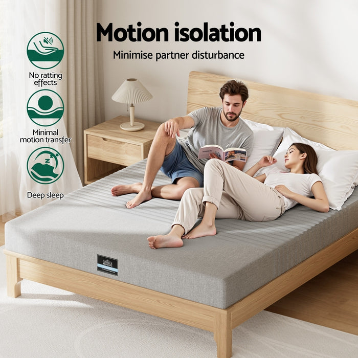 Cool Gel Memory Foam Mattress Charcoal 7-Zone Washable Bamboo Cover 15cm Queen