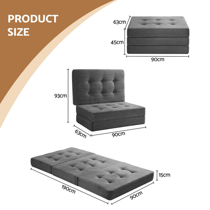 Single Folding Mattress 15cm Foldable Foam Portable Guest Sofa Bed Camping Mat