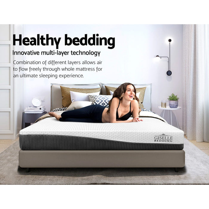 Memory Foam Mattress Bed Cool Gel Non Spring 21cm Queen