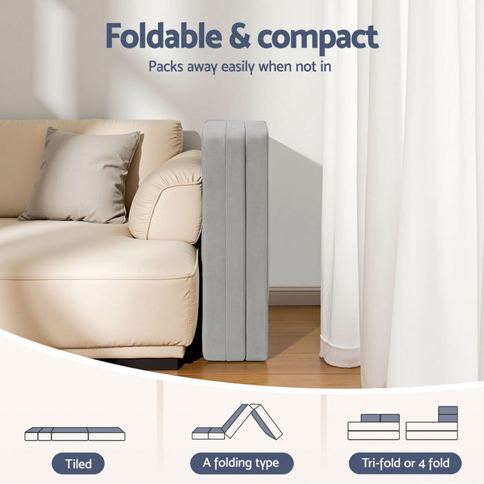 Foldable Mattress Folding Sofa Bed 4-fold Sleeping Camping Cushion Mat