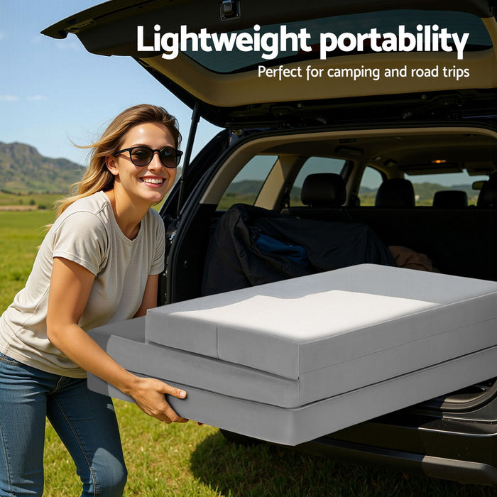 Foldable Mattress Folding Sofa Bed 4-fold Sleeping Camping Cushion Mat