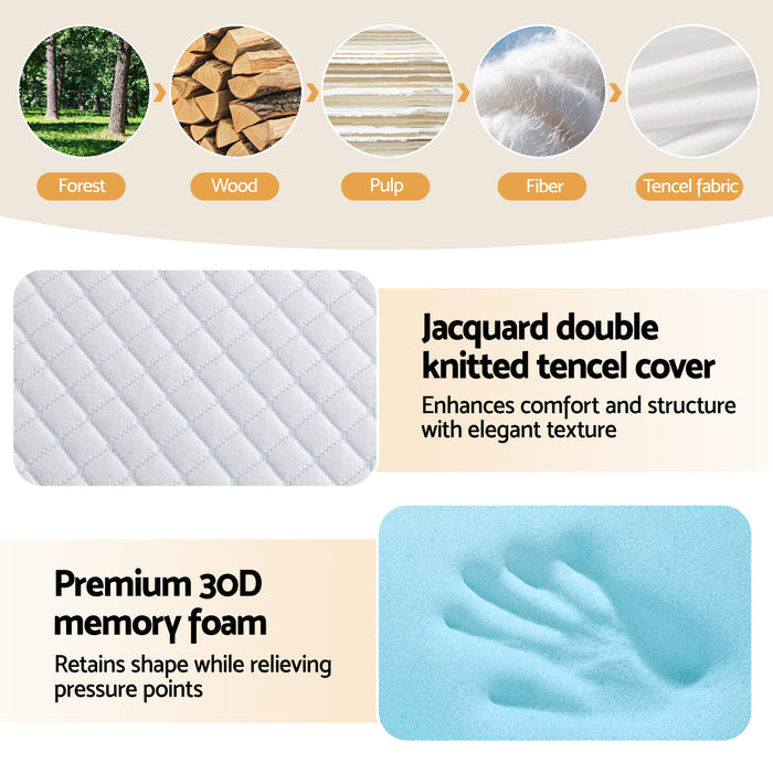 Foldable Mattress Folding Sofa Bed Tri-Fold Memory Foam Tencel Queen