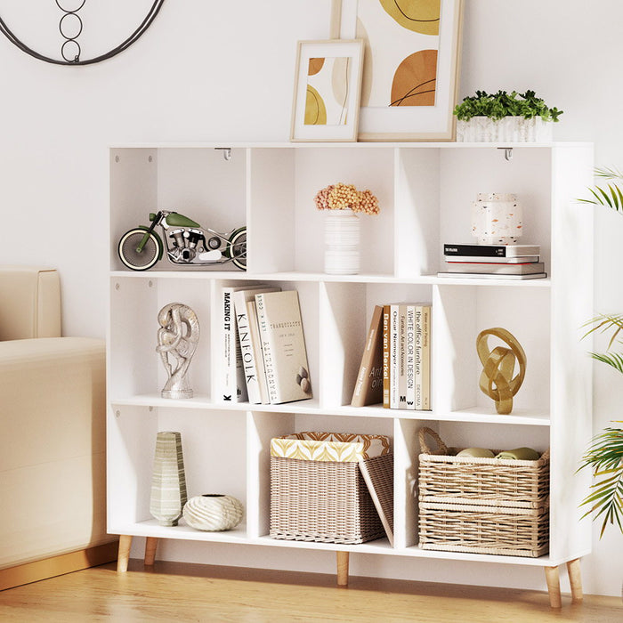 Bookshelf 3 Tiers 10 Cubes - CORA White