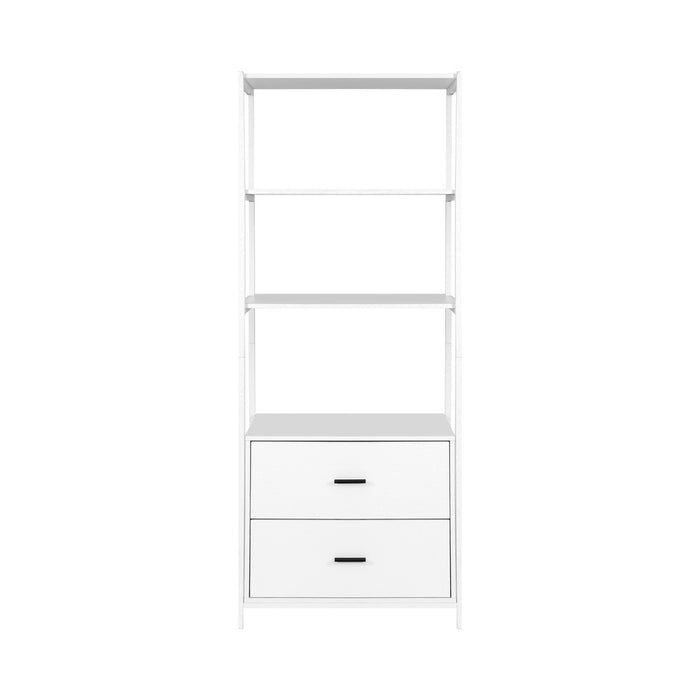 Bookshelf Display Shelf 2 Drawers 152CM White