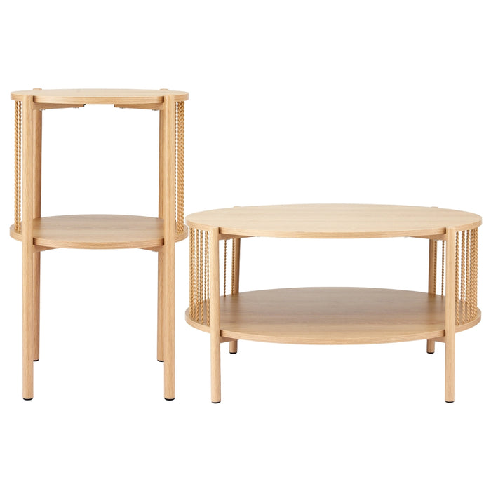 Coffee Table 2-Tier Round Wood