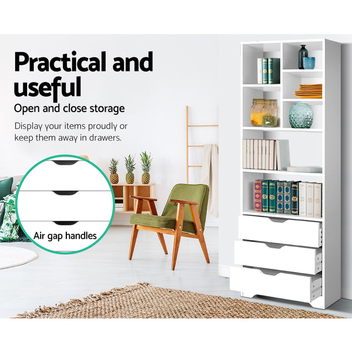 Bookshelf with Drawers - NANA White