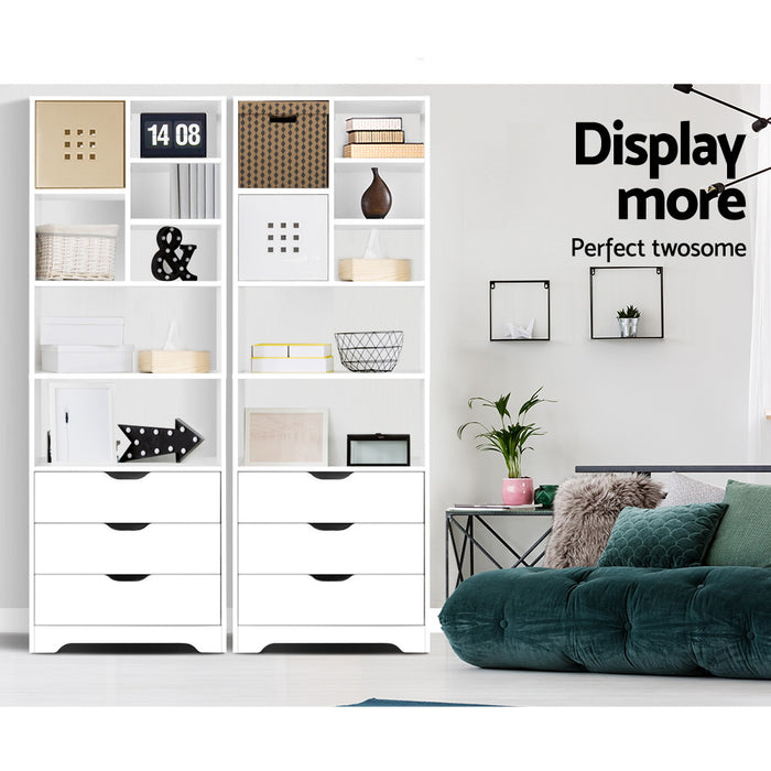 Bookshelf with Drawers - NANA White