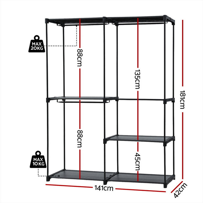 Wardrobe Clothes Rack Closet 181cm