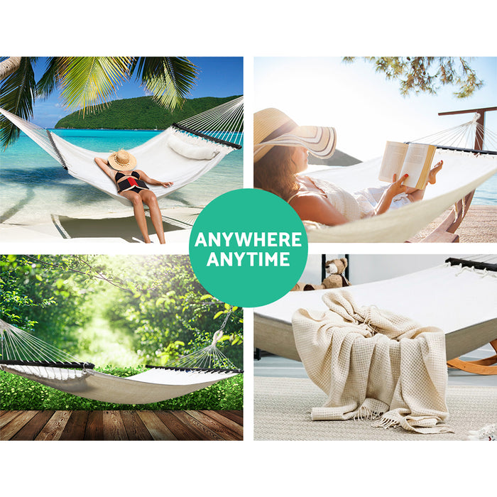 Hammock Bed Outdoor Camping Portable Hanging Chair 2 Person Piillow