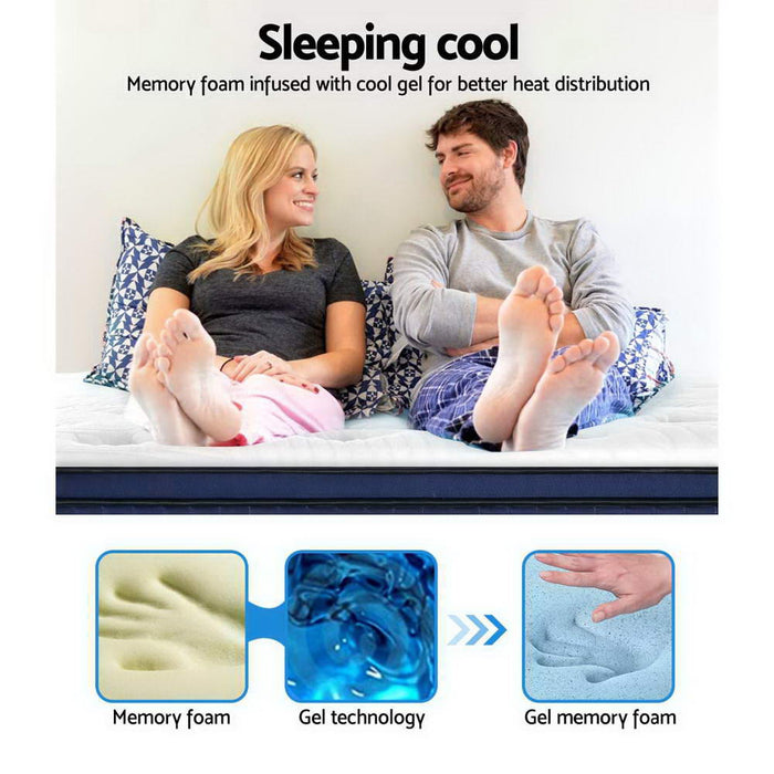 34cm Mattress Cool Gel Memory Foam 7 Zone Double
