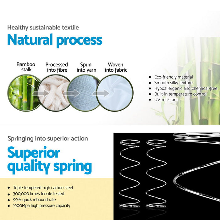 34cm Mattress Bamboo Cover Double