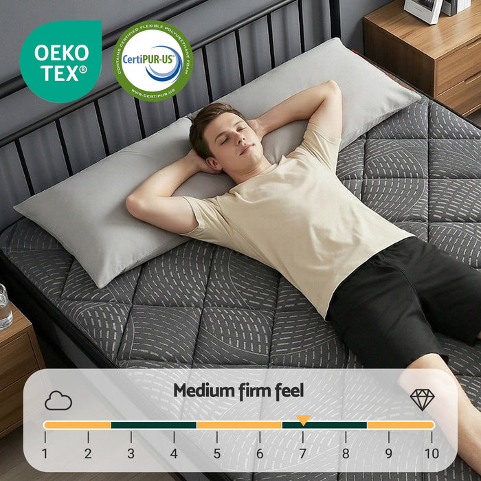 King Mattress 25cm Pocket Spring Latex Euro Top Medium Firm Bed