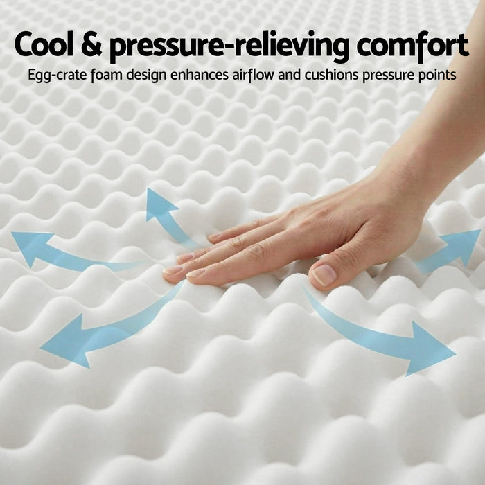 King Mattress 20cm with Reinforced Edge Support Egg-Crate Foam
