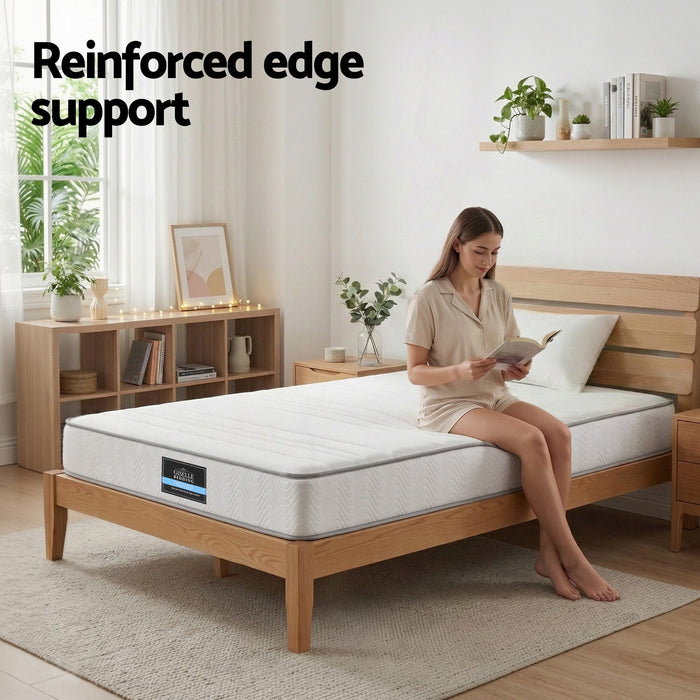 Single Mattress 20cm with Reinforced Edge Support Egg-Crate Foam
