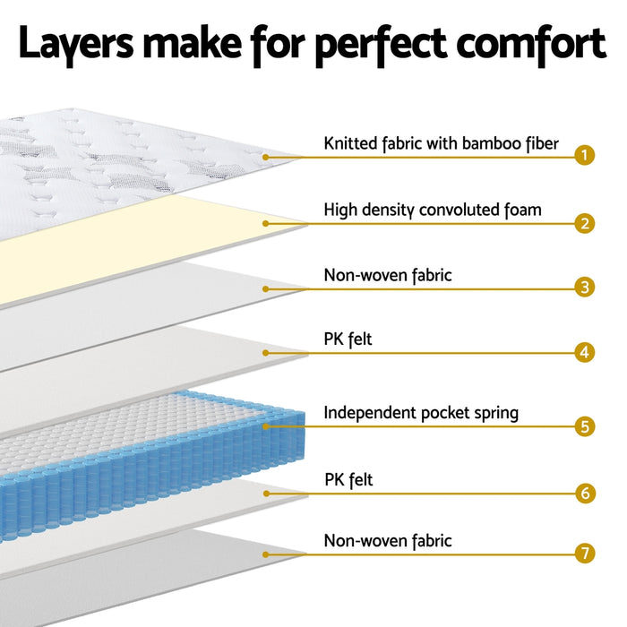 25cm  Mattress King Bed Pocket Spring Mattresses