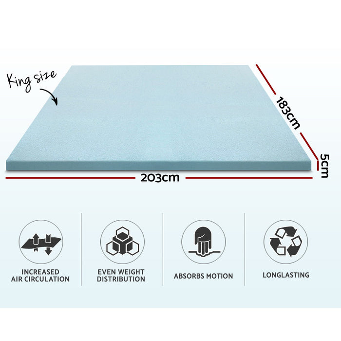 Memory Foam Mattress Topper Cool Gel 5cm King