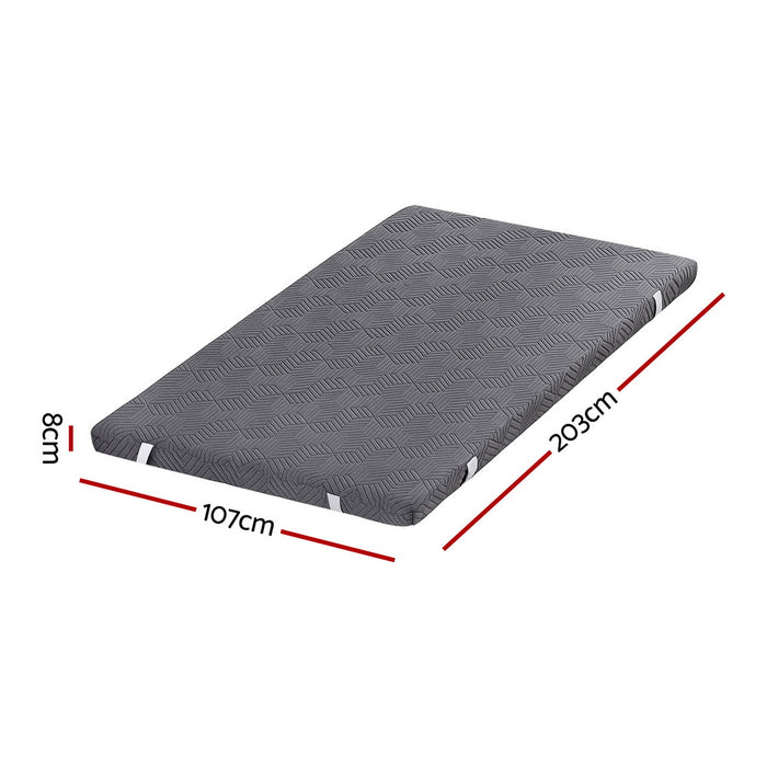 8cm Memory Foam Mattress Topper Gel Dual Layer Foam Bamboo King Single