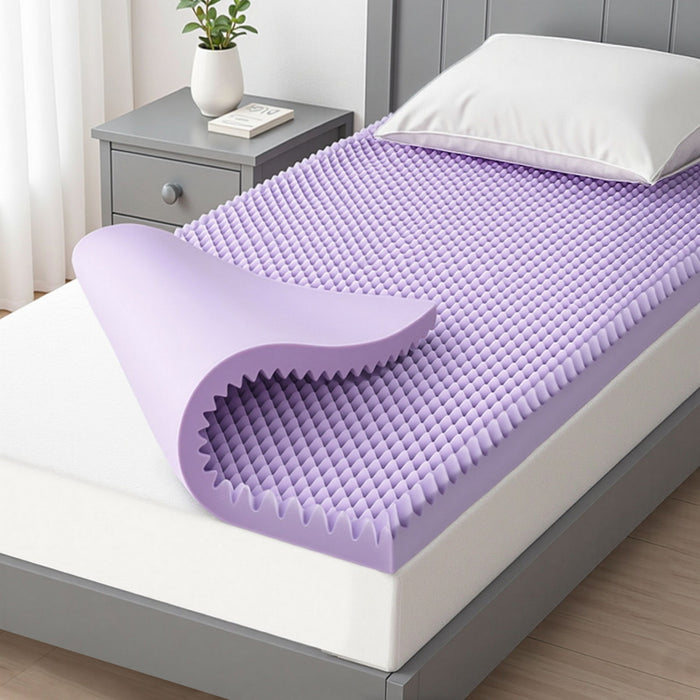 5cm Memory Foam Mattress Topper Lavender Infused Egg Crate Pad Mat Single