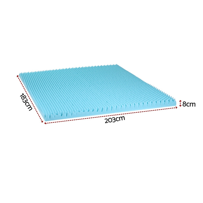 8cm Memory Foam Mattress Topper Gel Egg Crate Foam Bamboo King