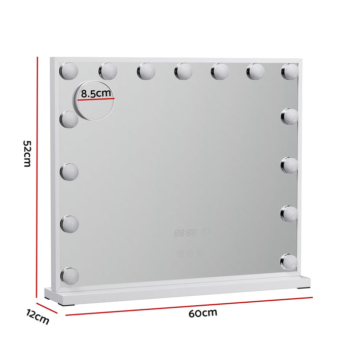 Makeup Mirror Hollywood 60x52cm 15 LED Time