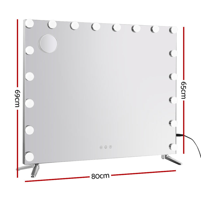 Makeup Mirror 80X65cm Hollywood with Light Vanity Dimmable Wall 18 LED