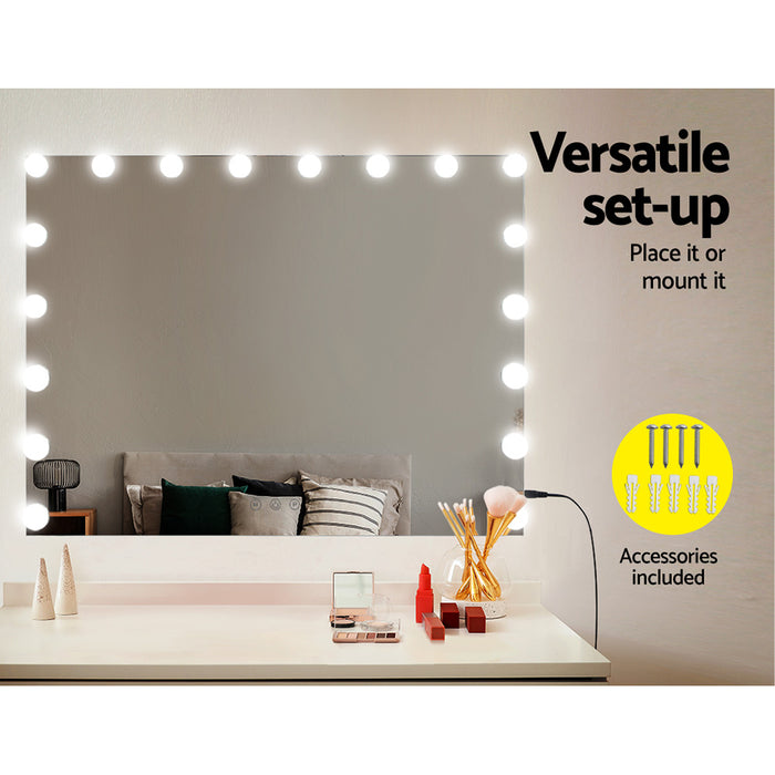Makeup Mirror 80X65cm Hollywood with Light Vanity Dimmable Wall 18 LED