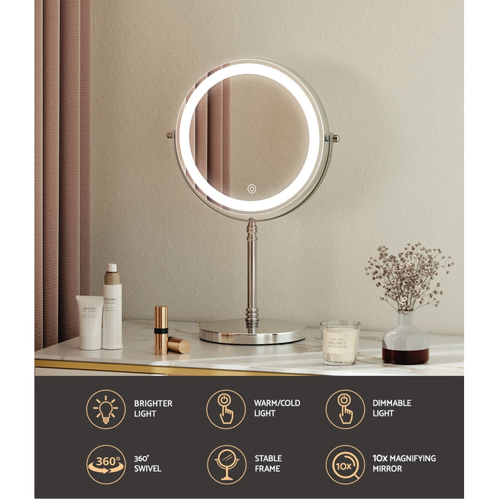 Makeup Mirror LED Light Cosmetic Round 360� Rotation 10X Magnifying