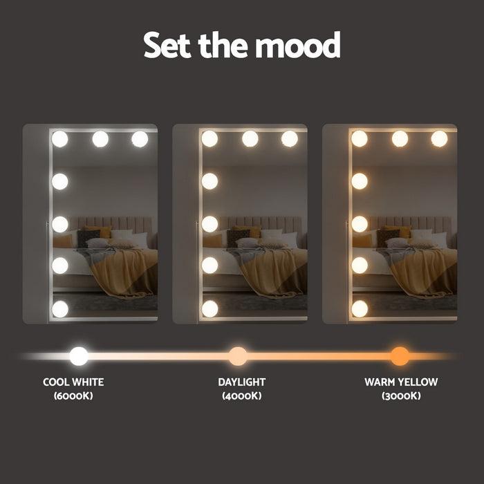 Bluetooth LED Makeup Mirror Mirrors Lighted Vanity Hollywood 30X40CM