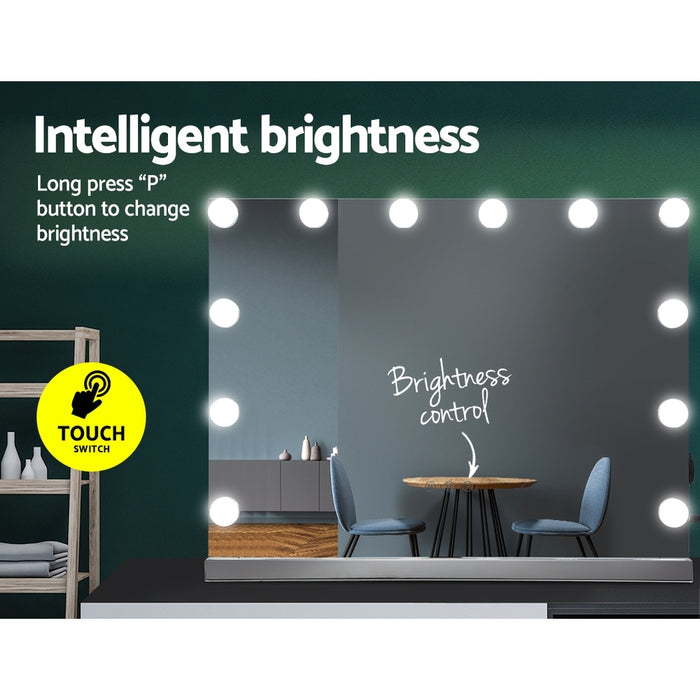 Makeup Mirror 58X46cm Hollywood with Light Vanity Dimmable Wall 15 LED