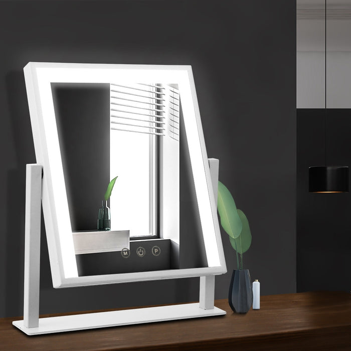 Makeup Mirror 25x30cm with Led light Lighted Standing Mirrors White