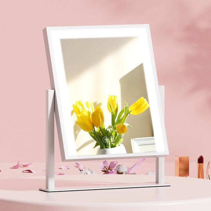 Makeup Mirror 25x30cm with Led light Lighted Standing Mirrors White