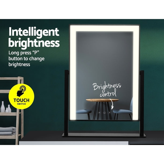 Makeup Mirror 30x40cm with Led light Lighted Standing Mirrors Black