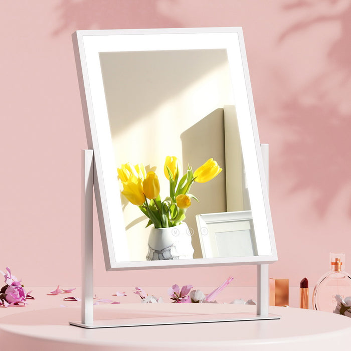 Makeup Mirror 30x40cm with Led light Lighted Standing Mirrors White