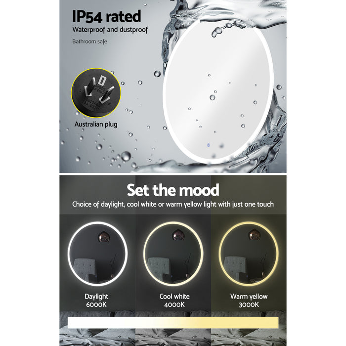 Wall Mirror 70cm with Led light Makeup Home Decor Bathroom Round Vanity