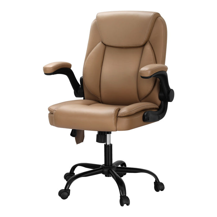 Philadelphia 2 Point Massage Office Chair Leather Mid Back Espresso