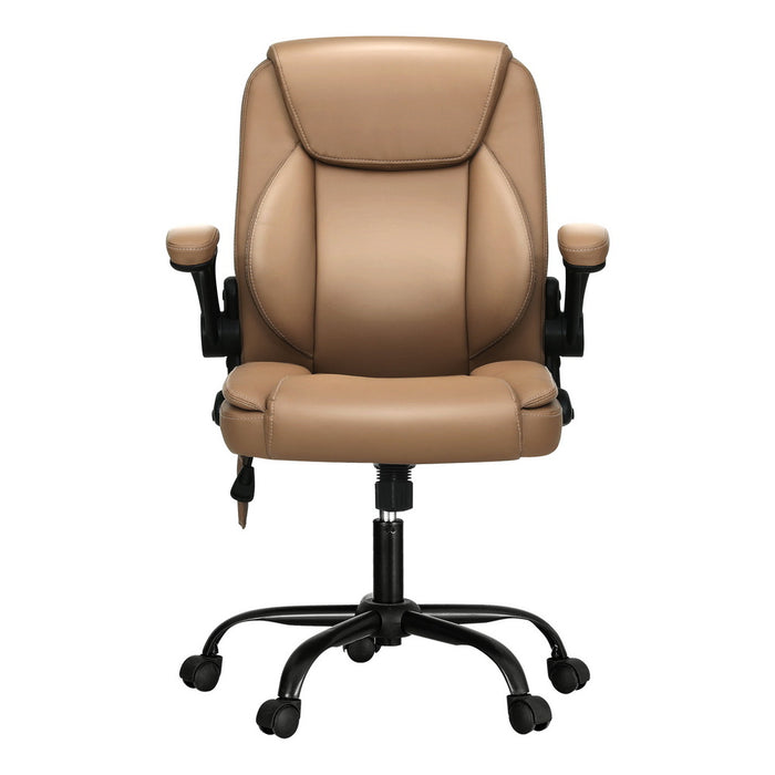 Philadelphia 2 Point Massage Office Chair Leather Mid Back Espresso