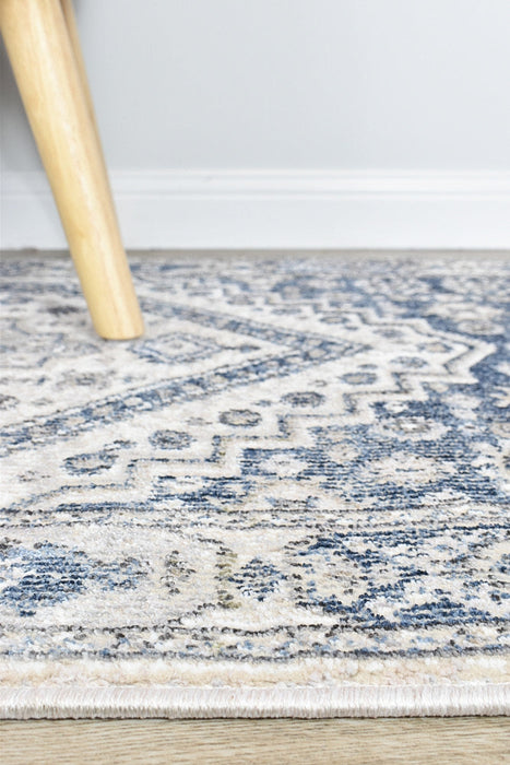 Medina Cream Blue Runner Rug A161A