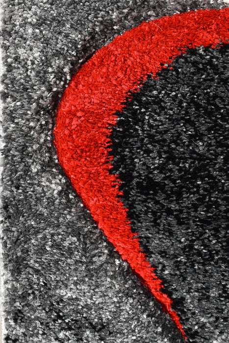 Millard 37 Dark Grey Red Rug