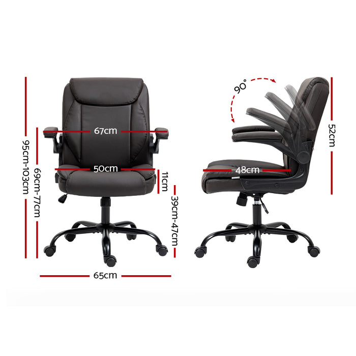 Executive Office Chair Mid Back Brwon