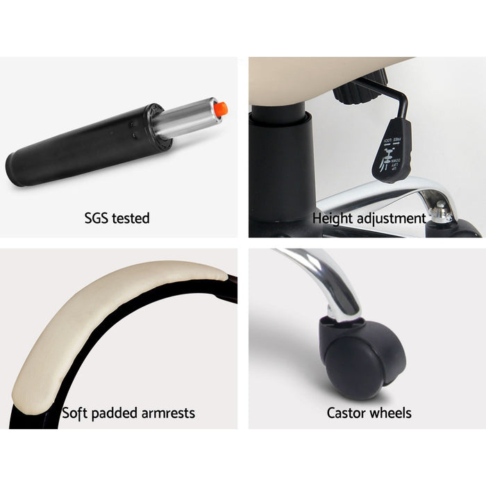 Executive Office Chair Leather Tilt Beige