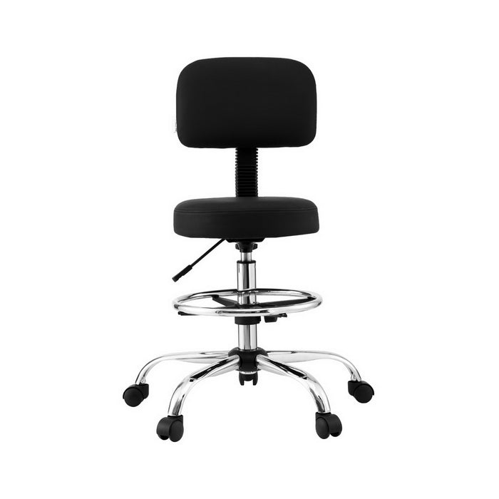Office Chair Drafting Computer Standing Desk Chairs Ergonomic PU Black