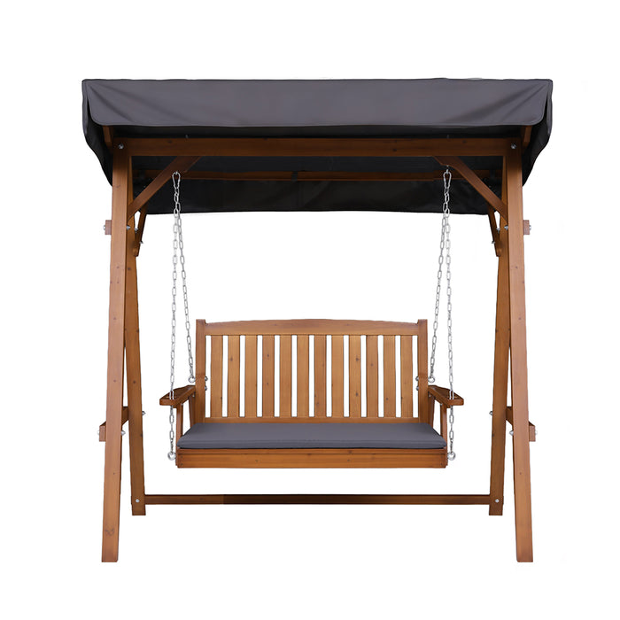 Swing Chair Wooden Garden Bench Canopy 2 Seater Outdoor Furniture