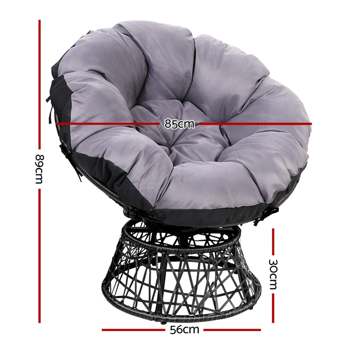 Outdoor Chairs Outdoor Furniture Papasan Chair Wicker Patio Garden Black