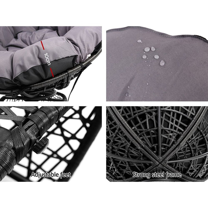 Outdoor Chairs Outdoor Furniture Papasan Chair Wicker Patio Garden Black