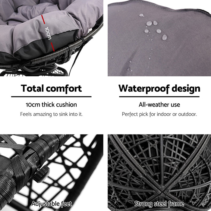 Outdoor Chairs Outdoor Furniture Papasan Chair Wicker Patio Garden Black