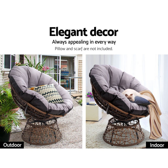 Outdoor Chairs Outdoor Furniture Papasan Chair Wicker Patio Garden Brown