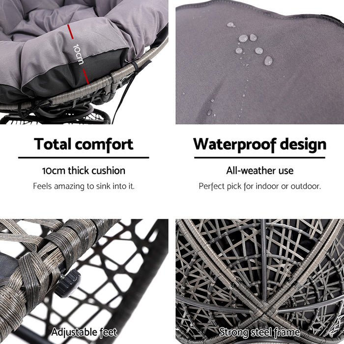 Outdoor Chairs Outdoor Furniture Papasan Chair Wicker Patio Garden Grey