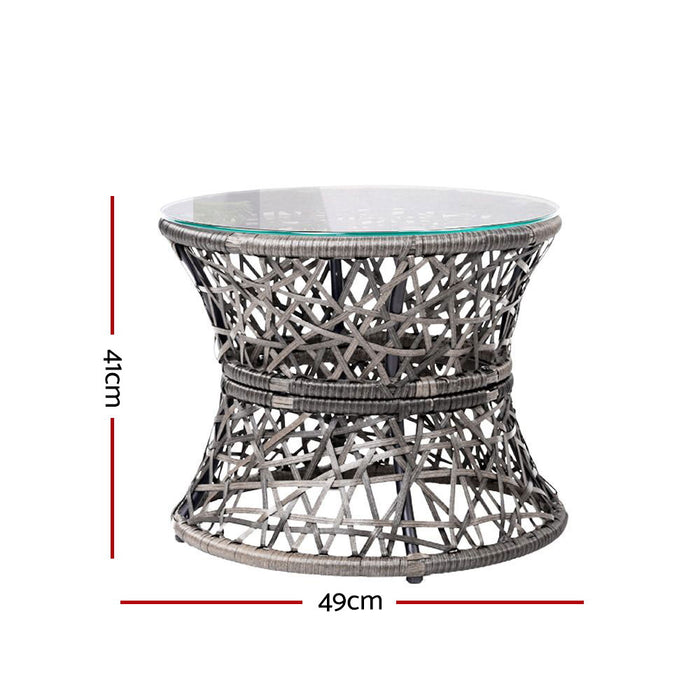 Outdoor Lounge Setting Furniture Wicker Papasan Chairs Table Patio Grey