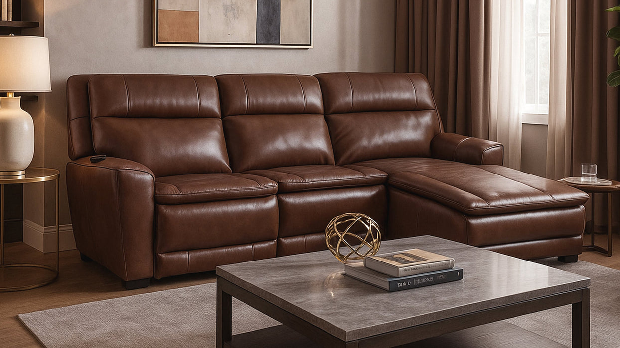 Oasis Leather Electric Chaise Lounge