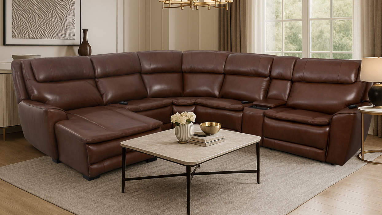 Oasis Leather Electric Chaise Lounge